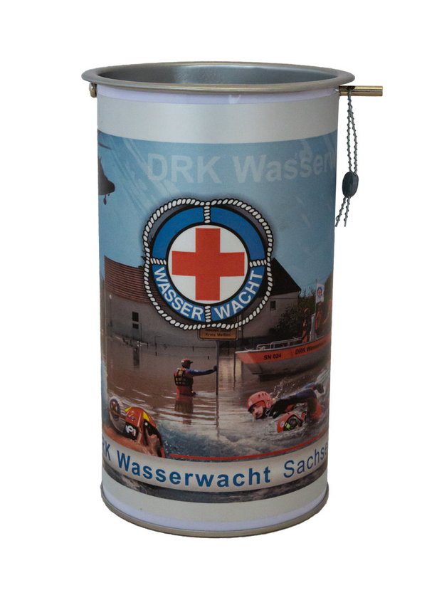 Spendendose Wasserwacht mit Drahtseilsicherung