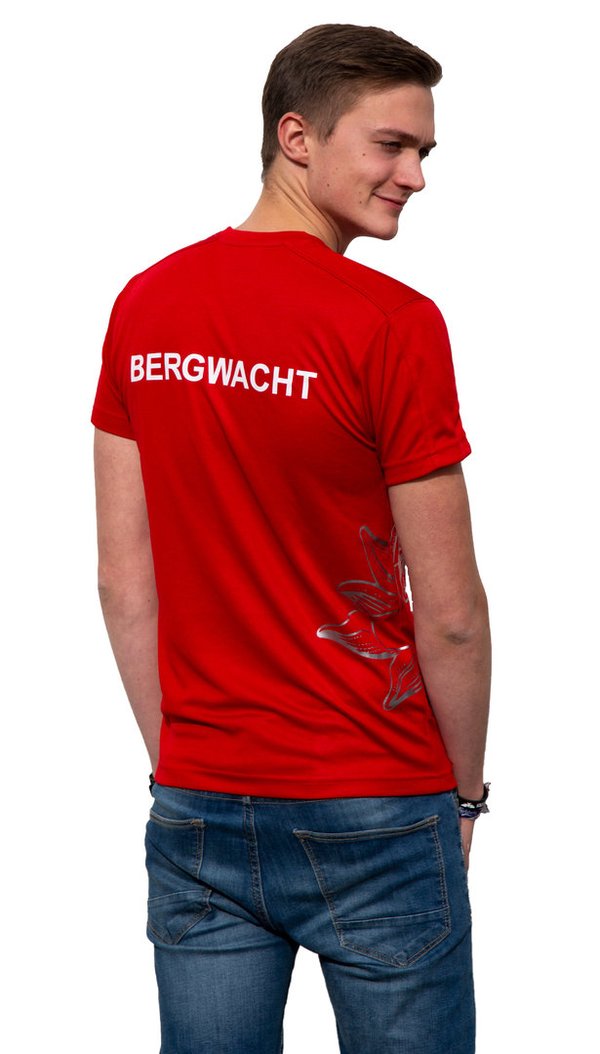Funktionsshirt Bergwacht rot mit neuem Logo